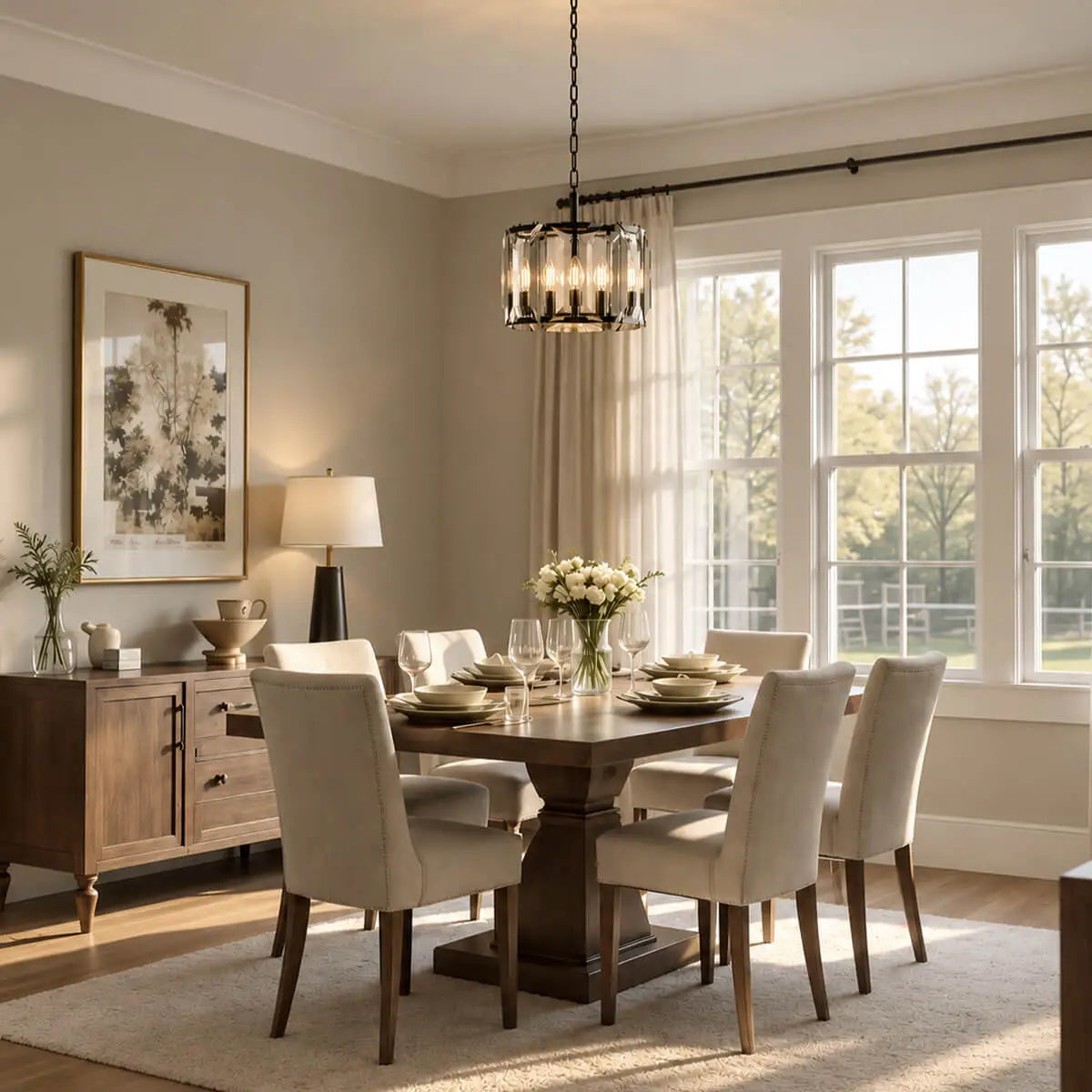 Luxury Brass Crystal Pendant Light