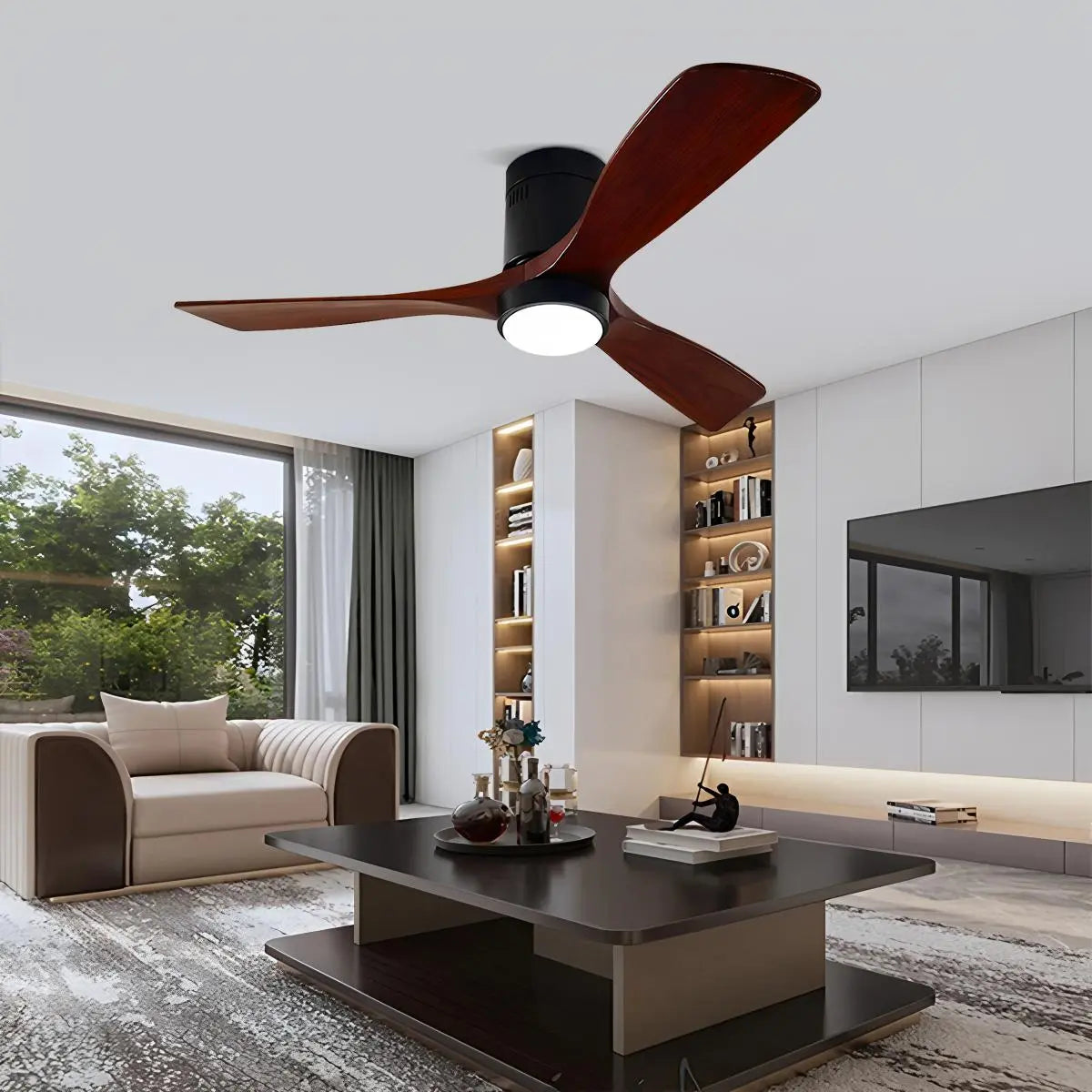 Deckenventilatorlampe im Mid-Century Modern Stil (Hugger)