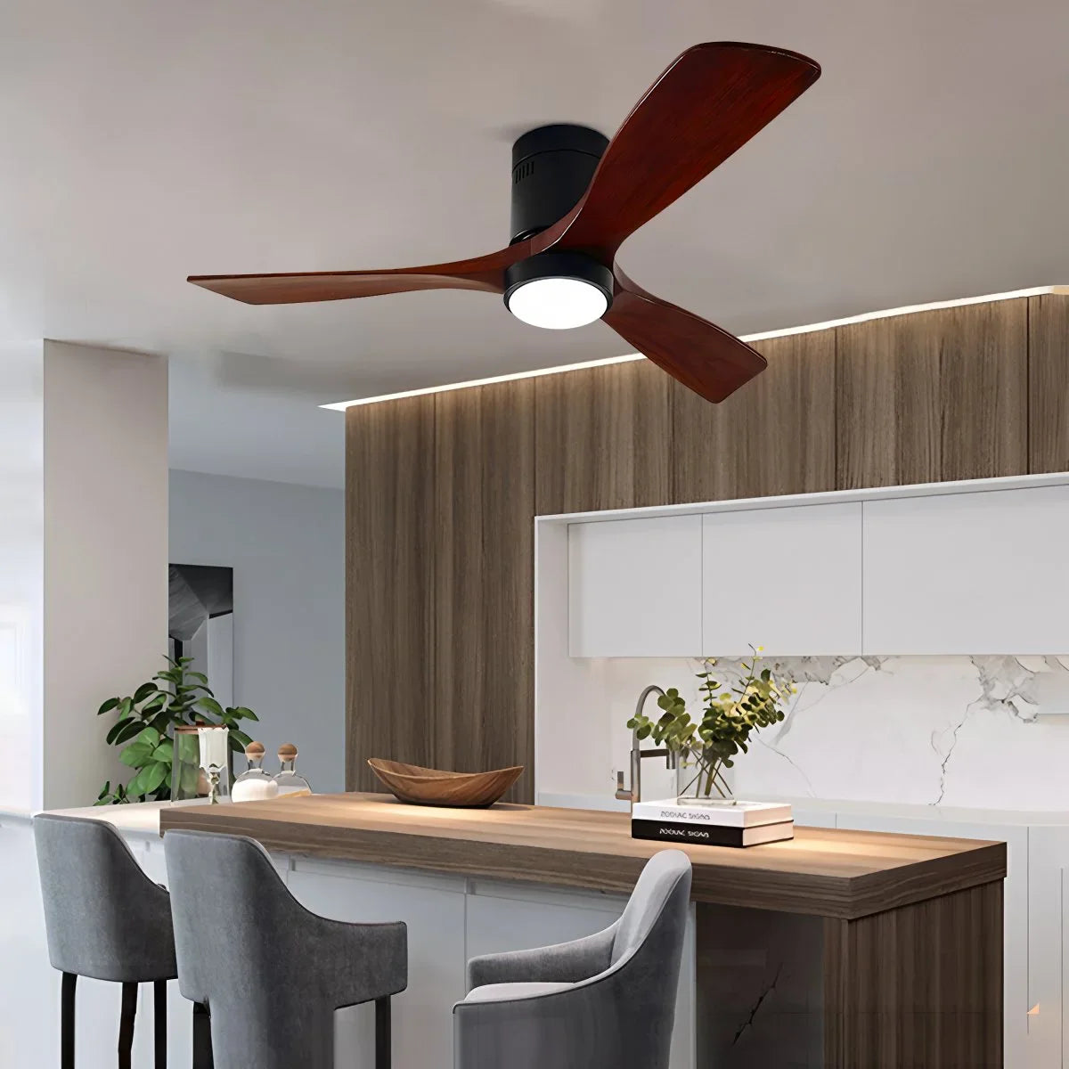Deckenventilatorlampe im Mid-Century Modern Stil (Hugger)