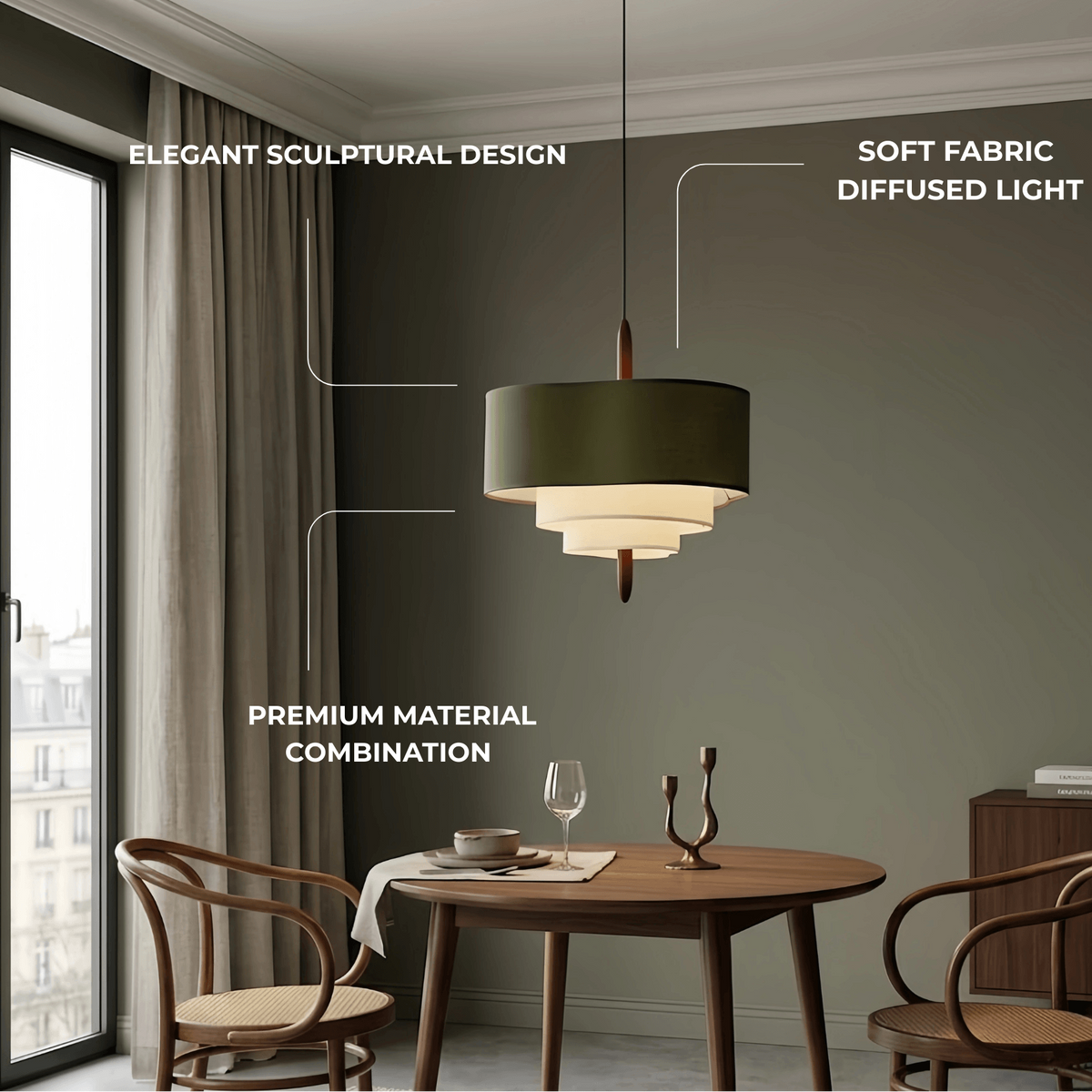 Modern Fabric Pendant Light 
