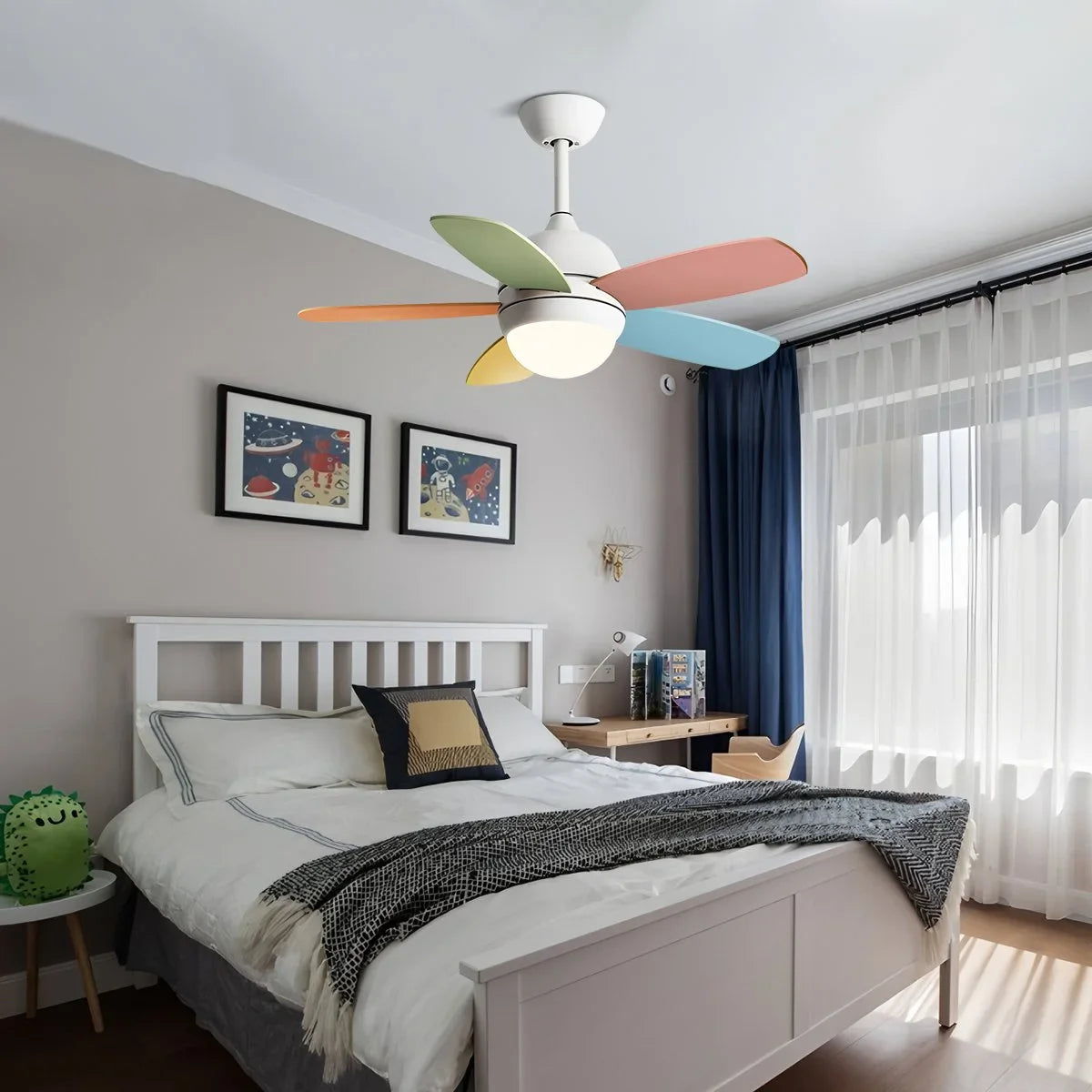 Nordische Bunte Blatt Deckenventilator-Leuchte