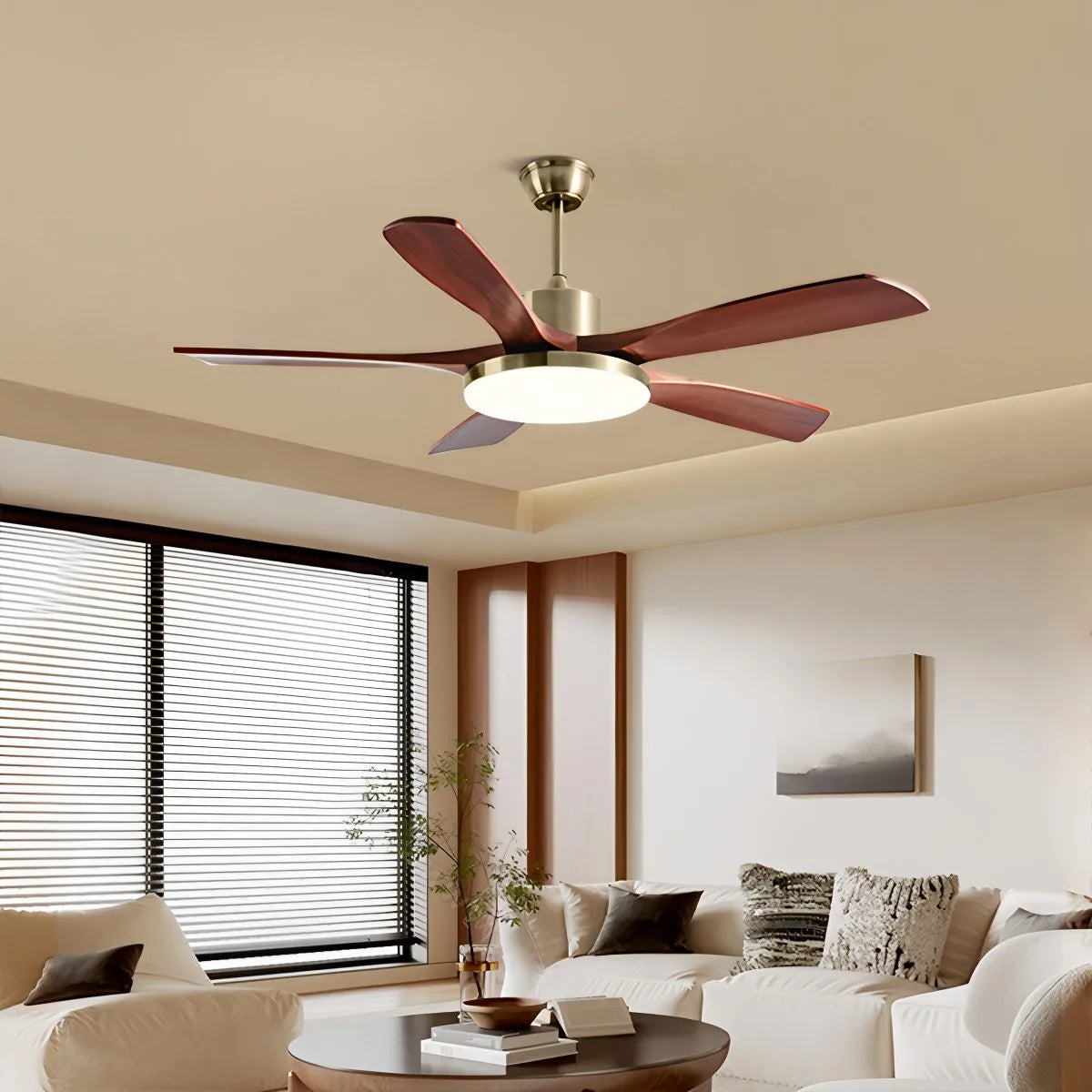Holzdeckenventilator mit Beleuchtung für das Wohnzimmer