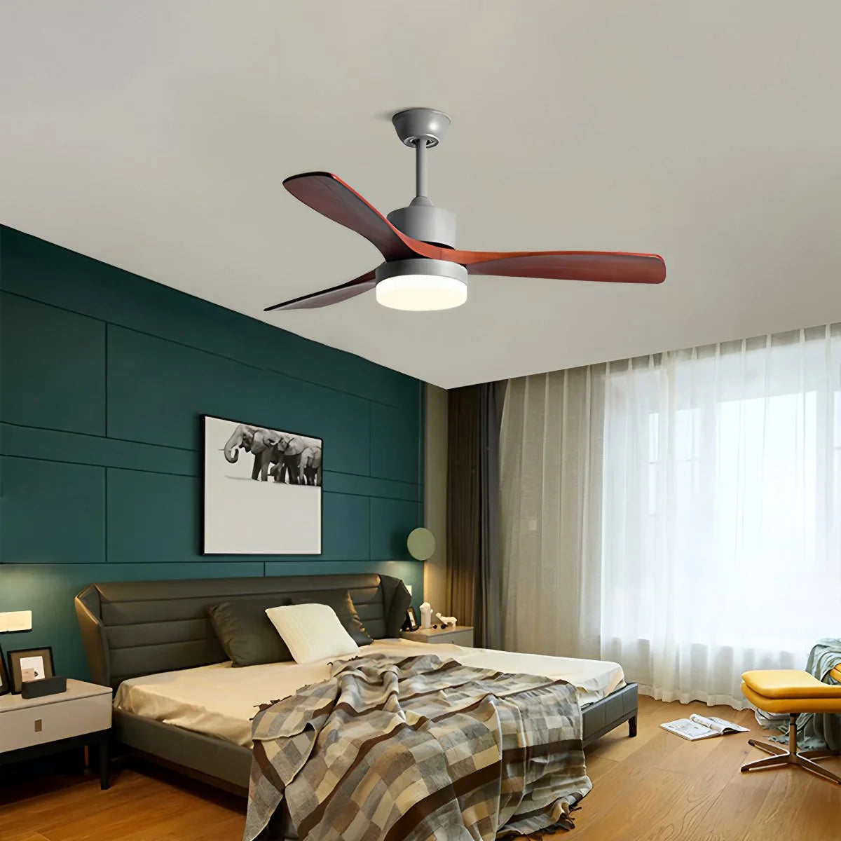 Holzdeckenventilator mit Beleuchtung für das Wohnzimmer
