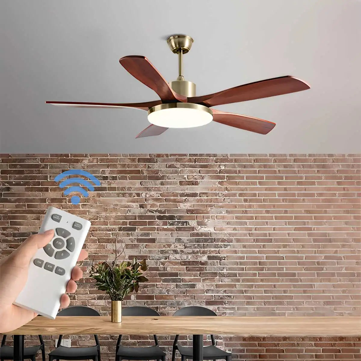 Holzdeckenventilator mit Beleuchtung für das Wohnzimmer