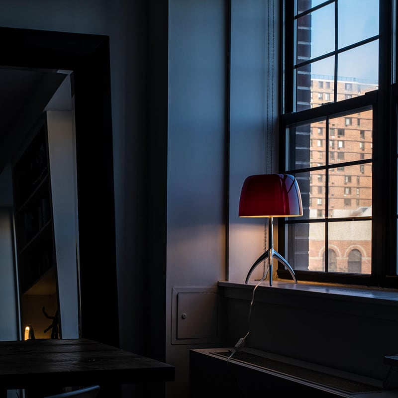 Skulpturale Glas-Tischlampe