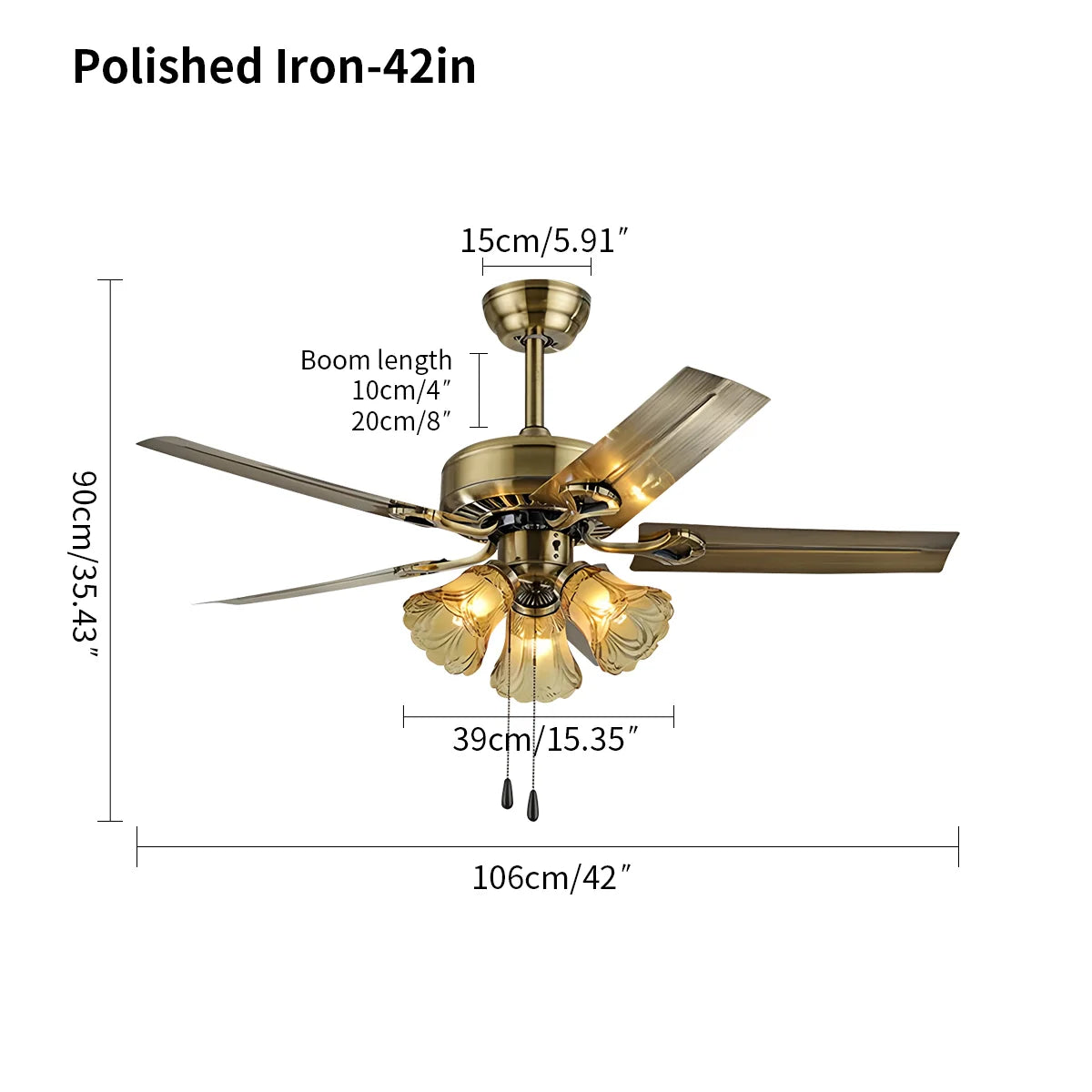 Vintage Deckenventilator mit Beleuchtung für das Esszimmer