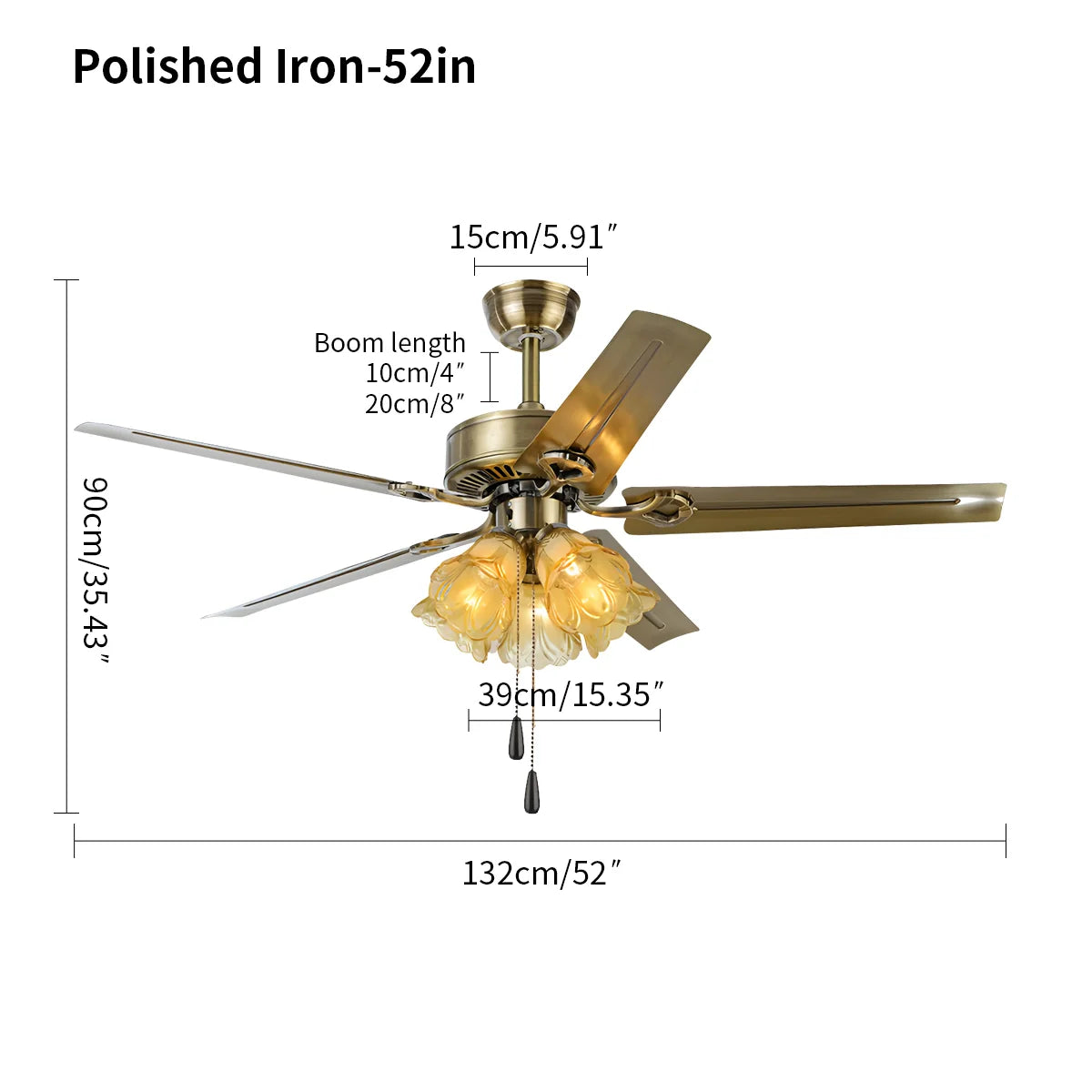 Vintage Deckenventilator mit Beleuchtung für das Esszimmer