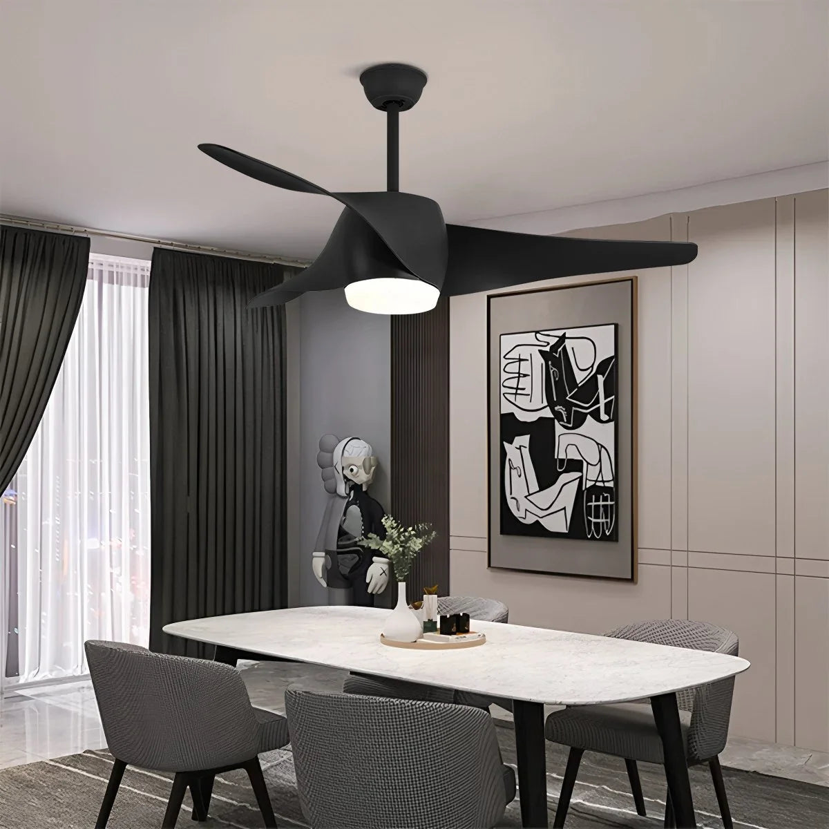 Propeller-Deckenventilatorleuchte für das Esszimmer
