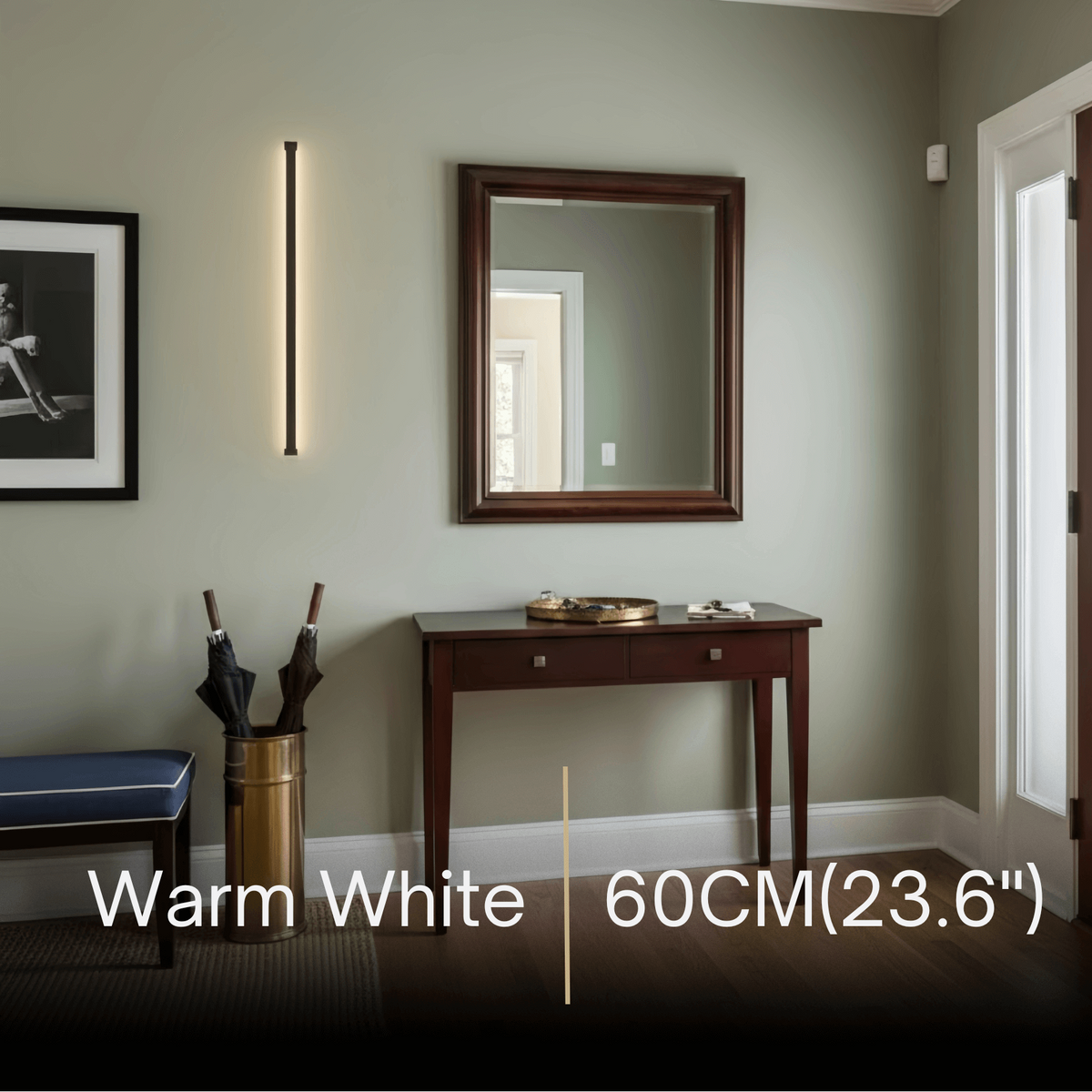 Arcato Modern Linear LED Wall Lamp – Black Wall-Mounted Light for Living Room