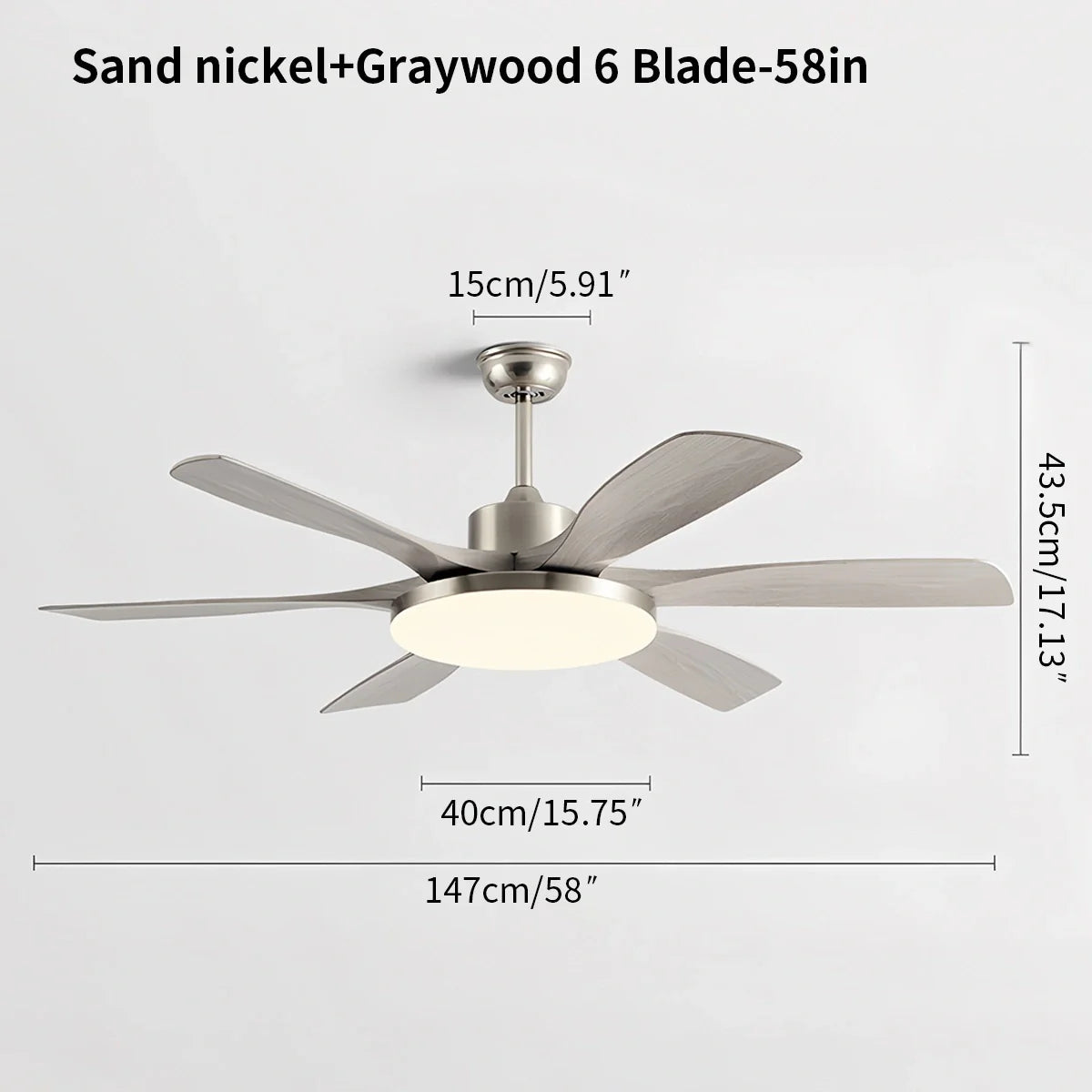 Wohnzimmer Deckenventilator mit 6 Flügeln und Beleuchtung