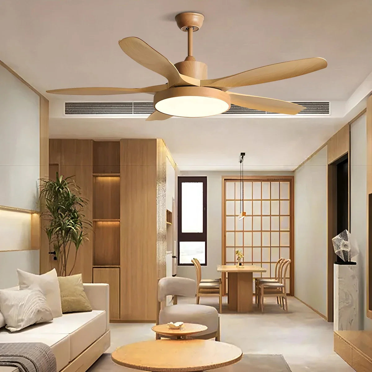 Scandi Deckenventilator mit Beleuchtung, beidseitig montierbar