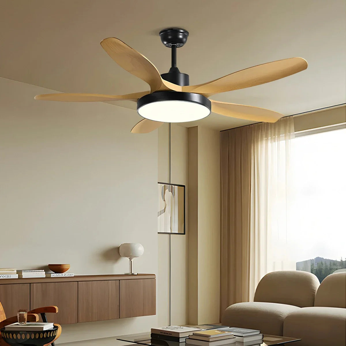 Scandi Deckenventilator mit Beleuchtung, beidseitig montierbar