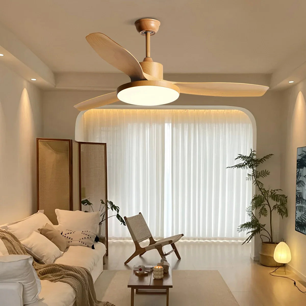 Scandi Deckenventilator mit Beleuchtung, beidseitig montierbar