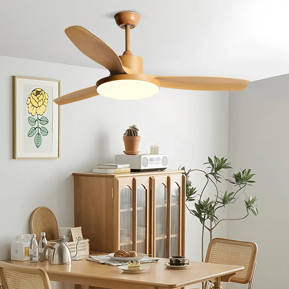 Scandi Deckenventilator mit Beleuchtung, beidseitig montierbar