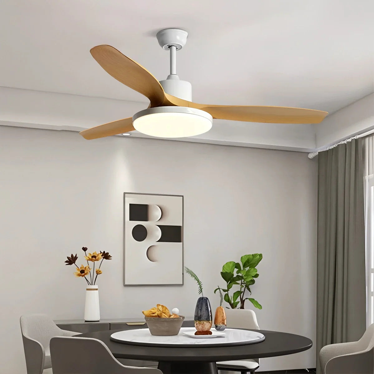 Scandi Deckenventilator mit Beleuchtung, beidseitig montierbar