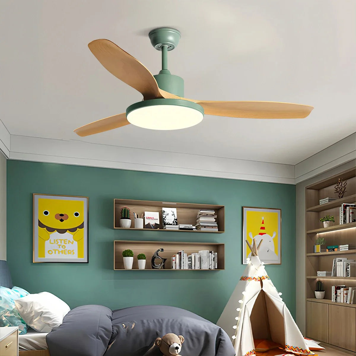 Scandi Deckenventilator mit Beleuchtung, beidseitig montierbar