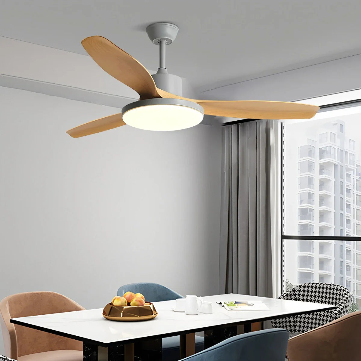 Scandi Deckenventilator mit Beleuchtung, beidseitig montierbar