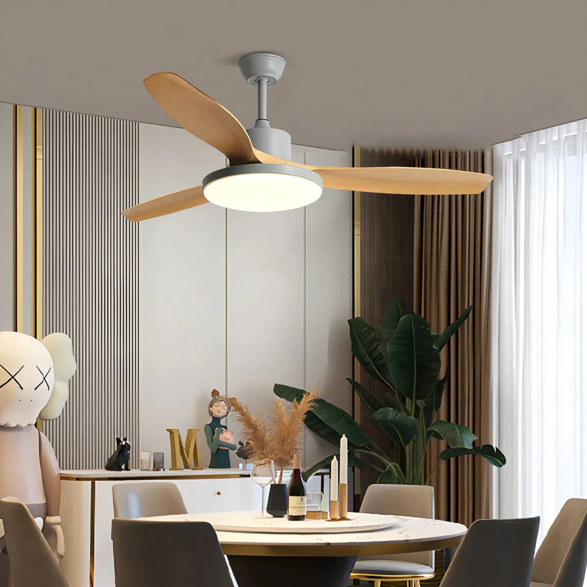 Scandi Deckenventilator mit Beleuchtung, beidseitig montierbar