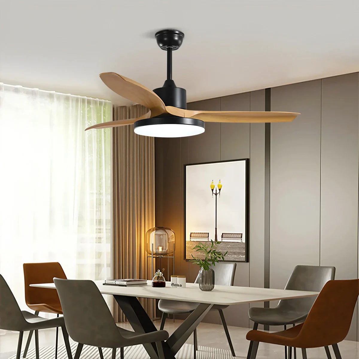 Scandi Deckenventilator mit Beleuchtung, beidseitig montierbar