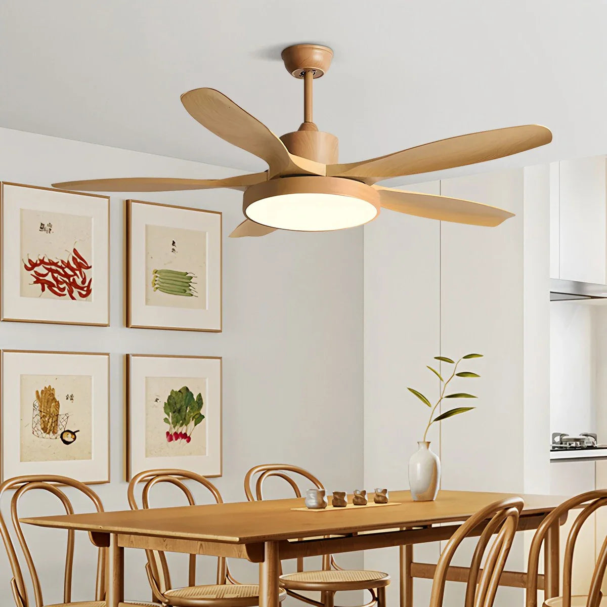 Scandi Deckenventilator mit Beleuchtung, beidseitig montierbar