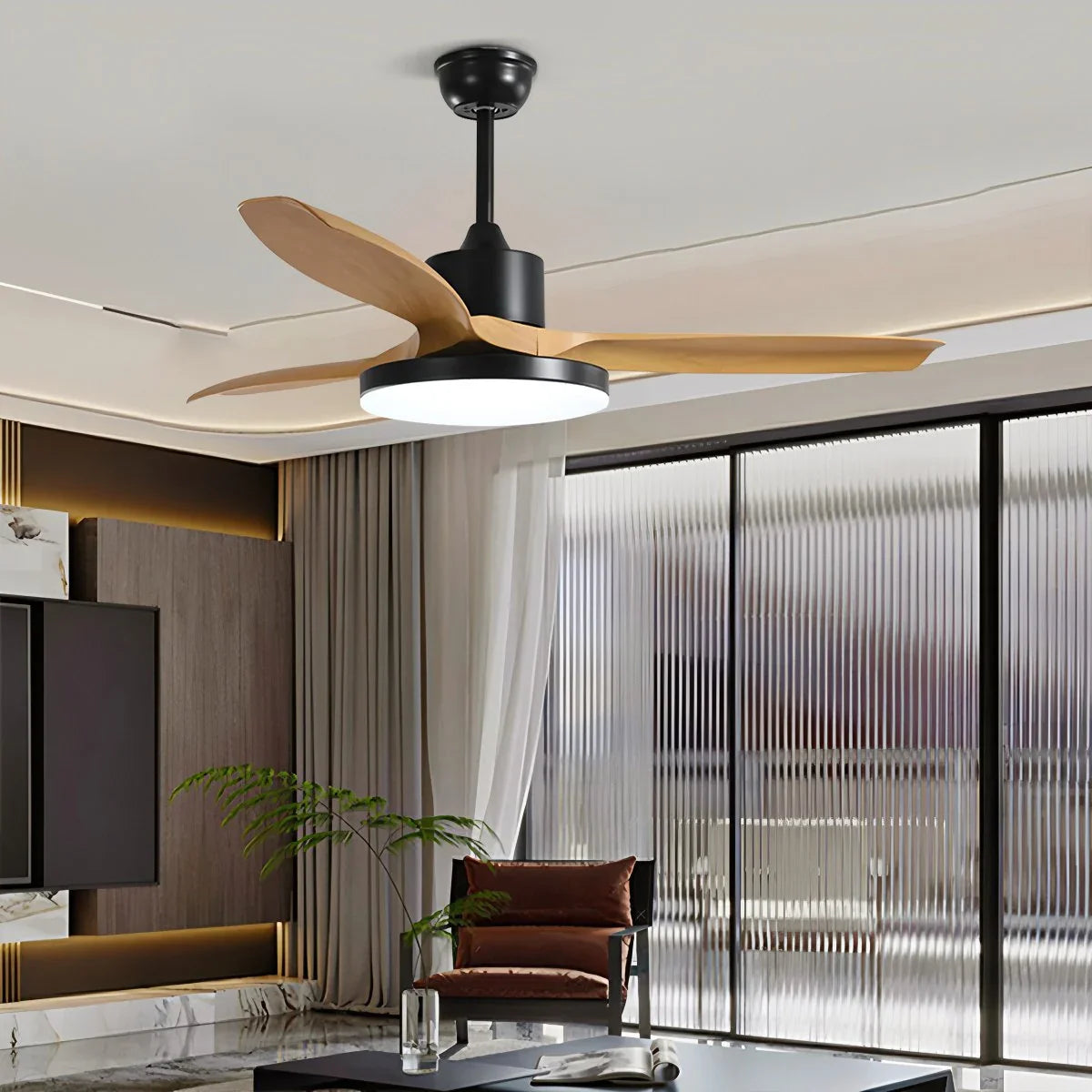 Scandi Deckenventilator mit Beleuchtung, beidseitig montierbar