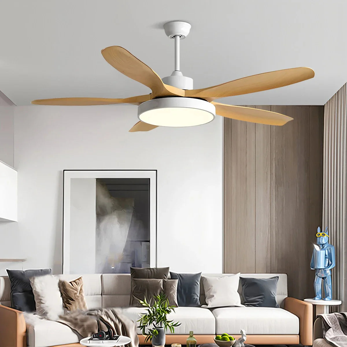 Scandi Deckenventilator mit Beleuchtung, beidseitig montierbar