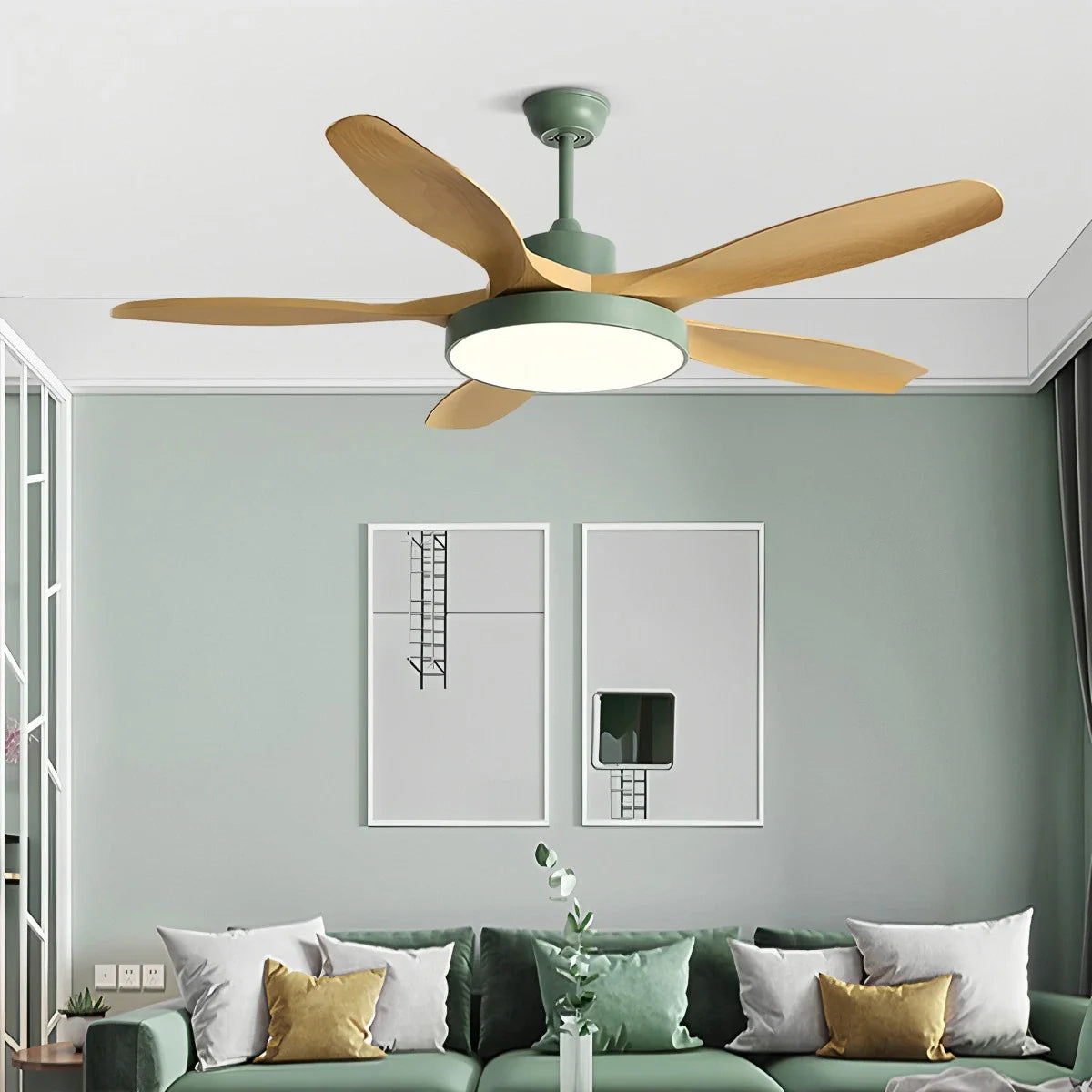 Scandi Deckenventilator mit Beleuchtung, beidseitig montierbar