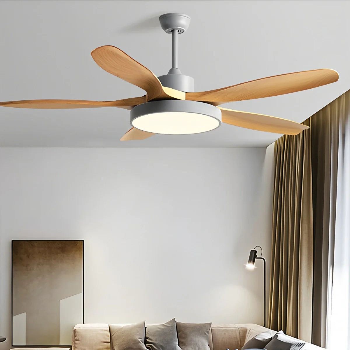 Scandi Deckenventilator mit Beleuchtung, beidseitig montierbar