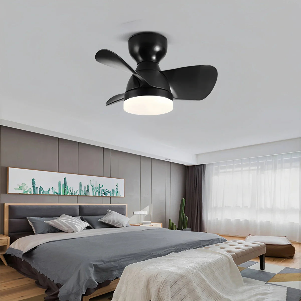 Kleiner Deckenventilator mit Beleuchtung (Aufputzmontage)