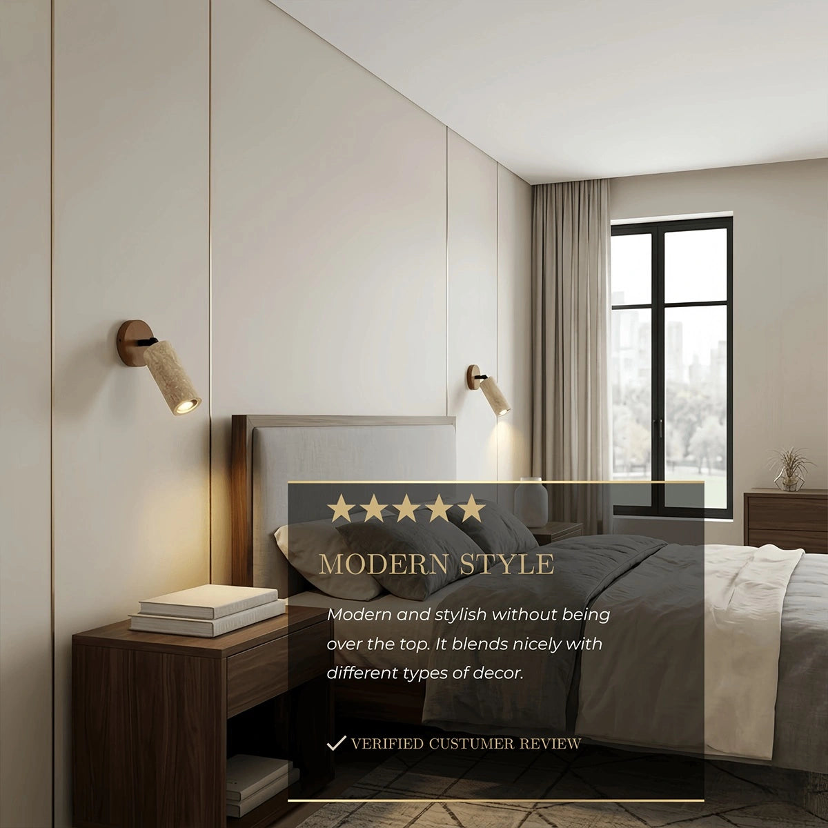 Strata Natural LED Travertin Wandleuchte