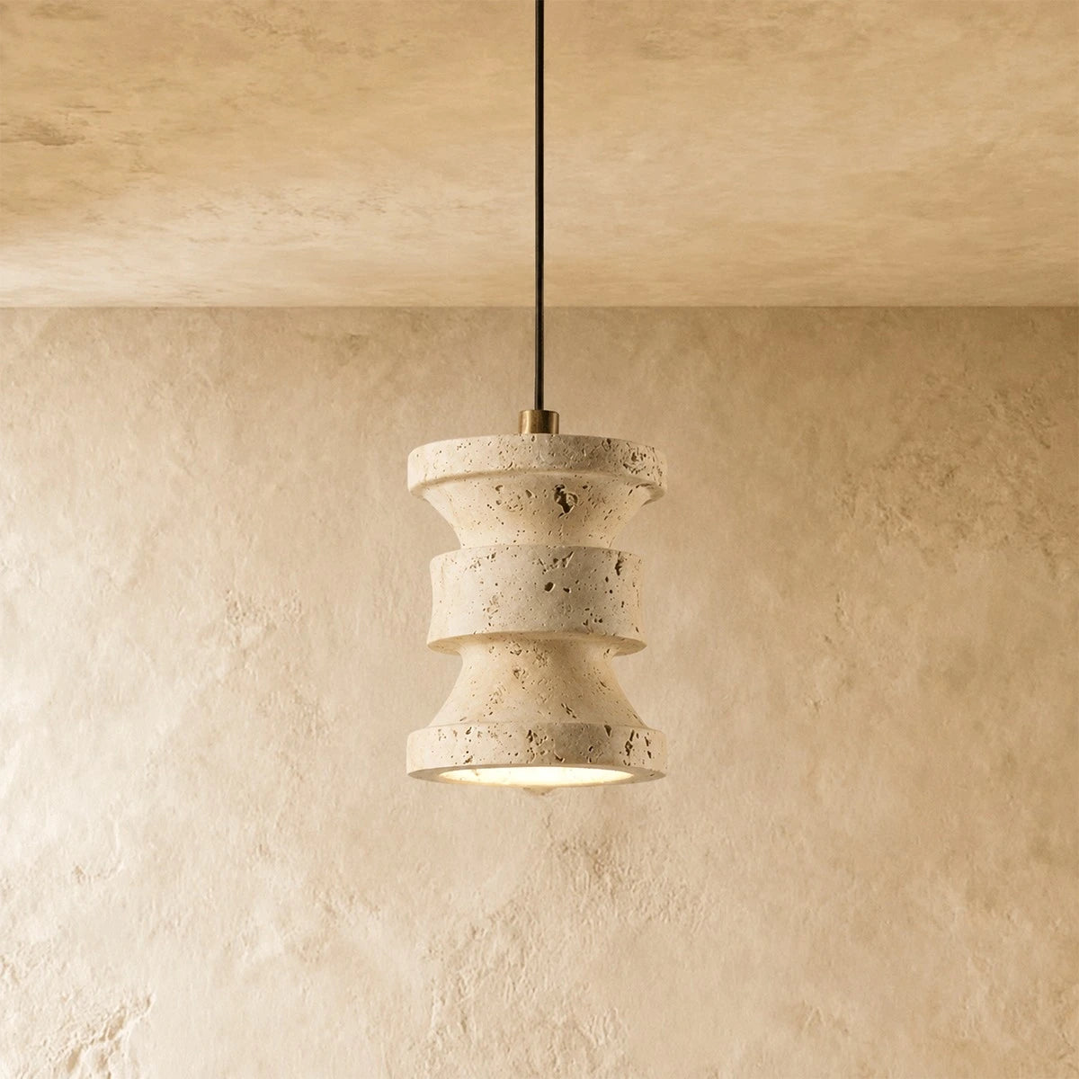 Strata Yellow Travertin Pendelleuchte