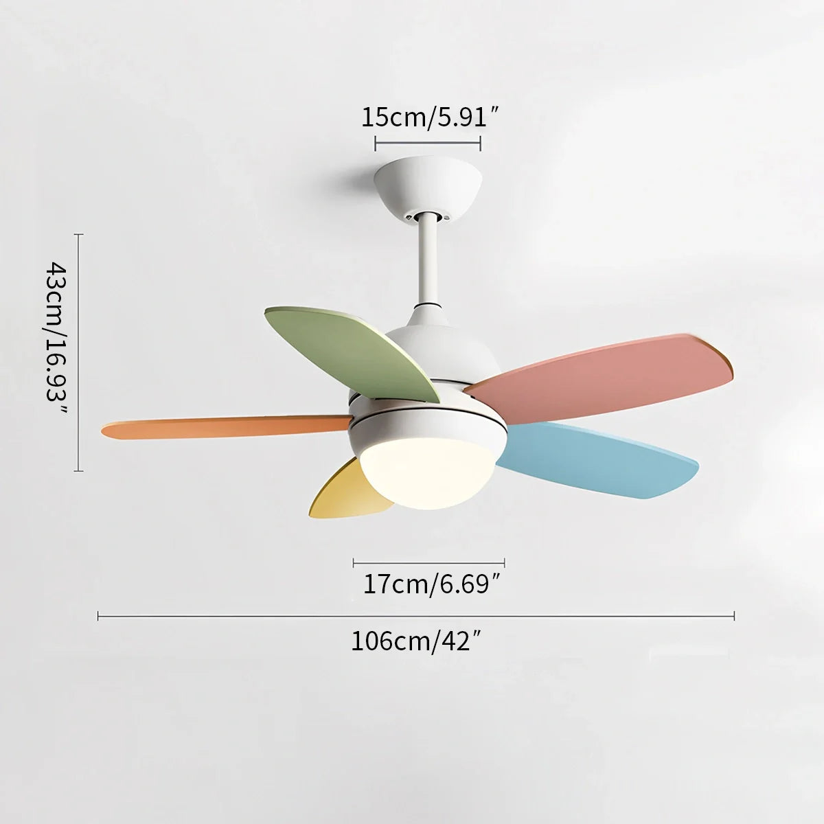 Nordische Bunte Blatt Deckenventilator-Leuchte
