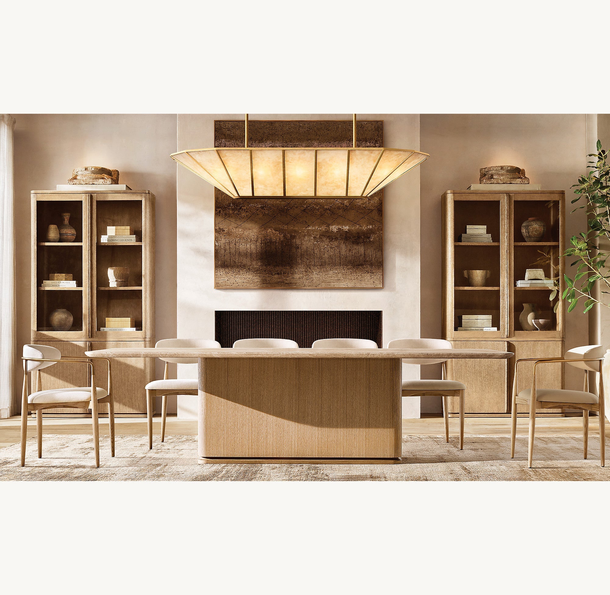 Alabaster Umbrella Linear Chandelier - Lucette