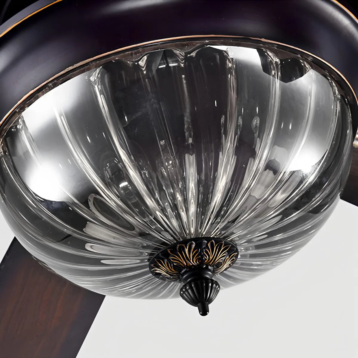 Vintage Holzdeckenventilatorlampe für Wohnzimmer
