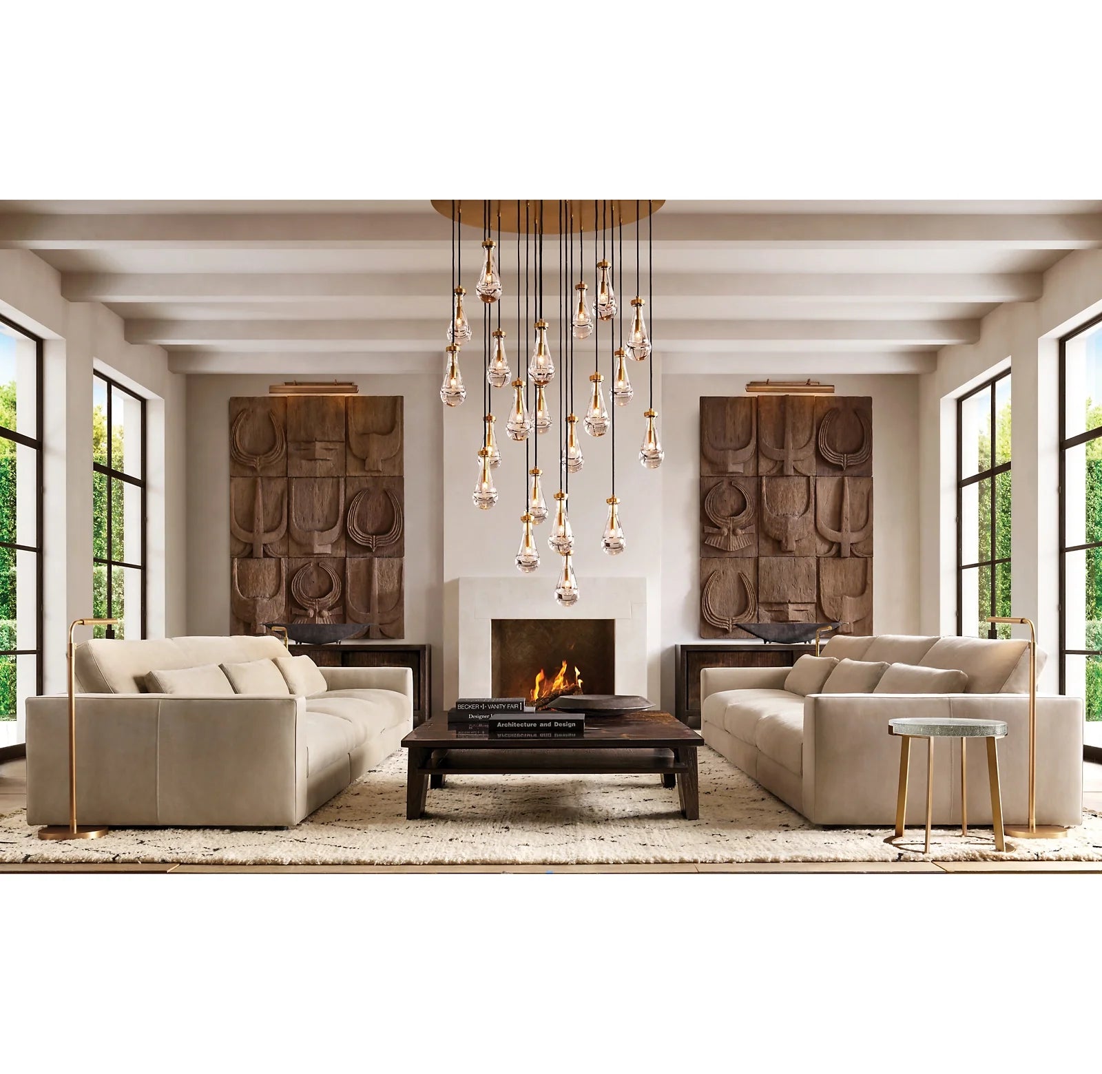 Raindrop Glass Round Chandelier – Ava