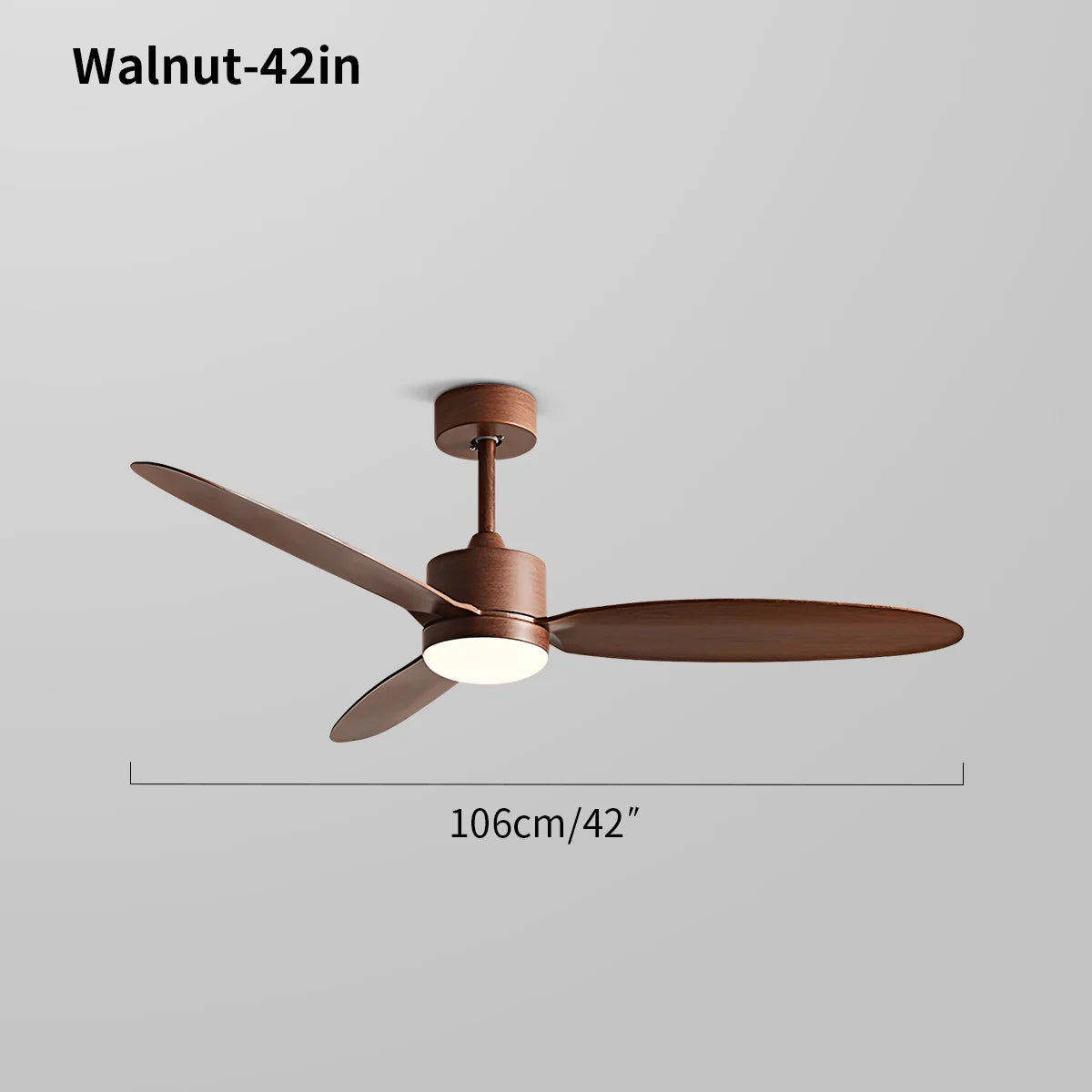 3-Blatt-Deckenventilator mit Licht für Schlafzimmer