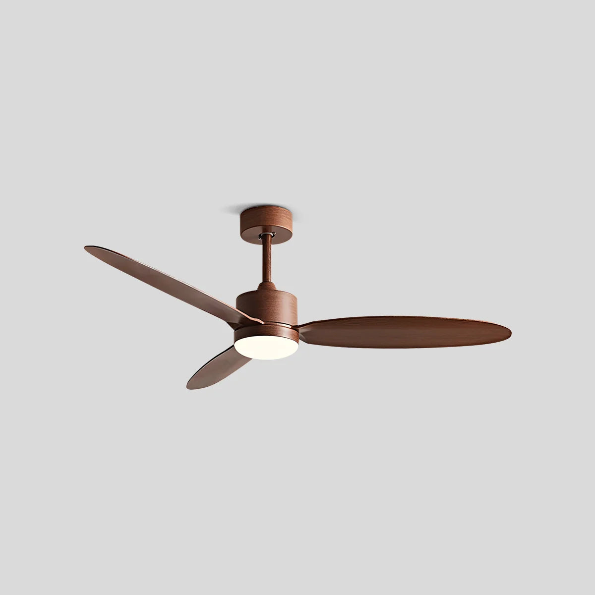 Antizer 3-Blade Ceiling Fan With Light for Bedroom Walnut