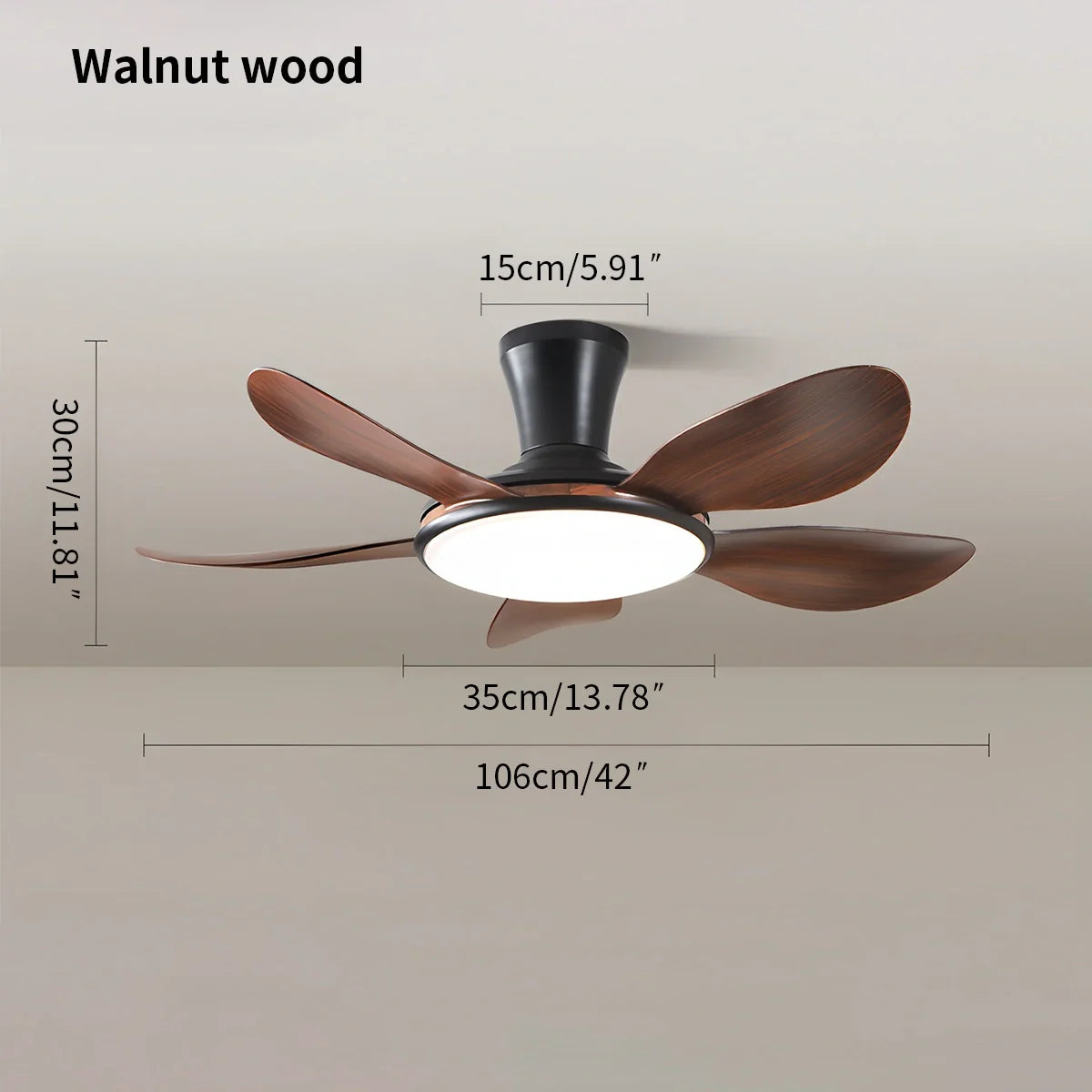 Leise ferngesteuerte LED-Deckenleuchte mit Ventilator