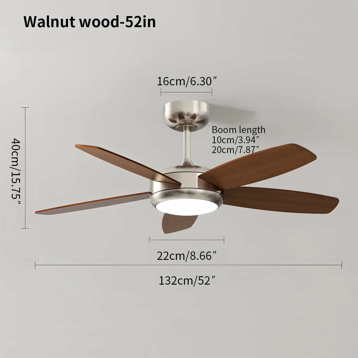 Deckenventilator-Leuchte im amerikanischen Retro-Stil mit 5 Flügeln