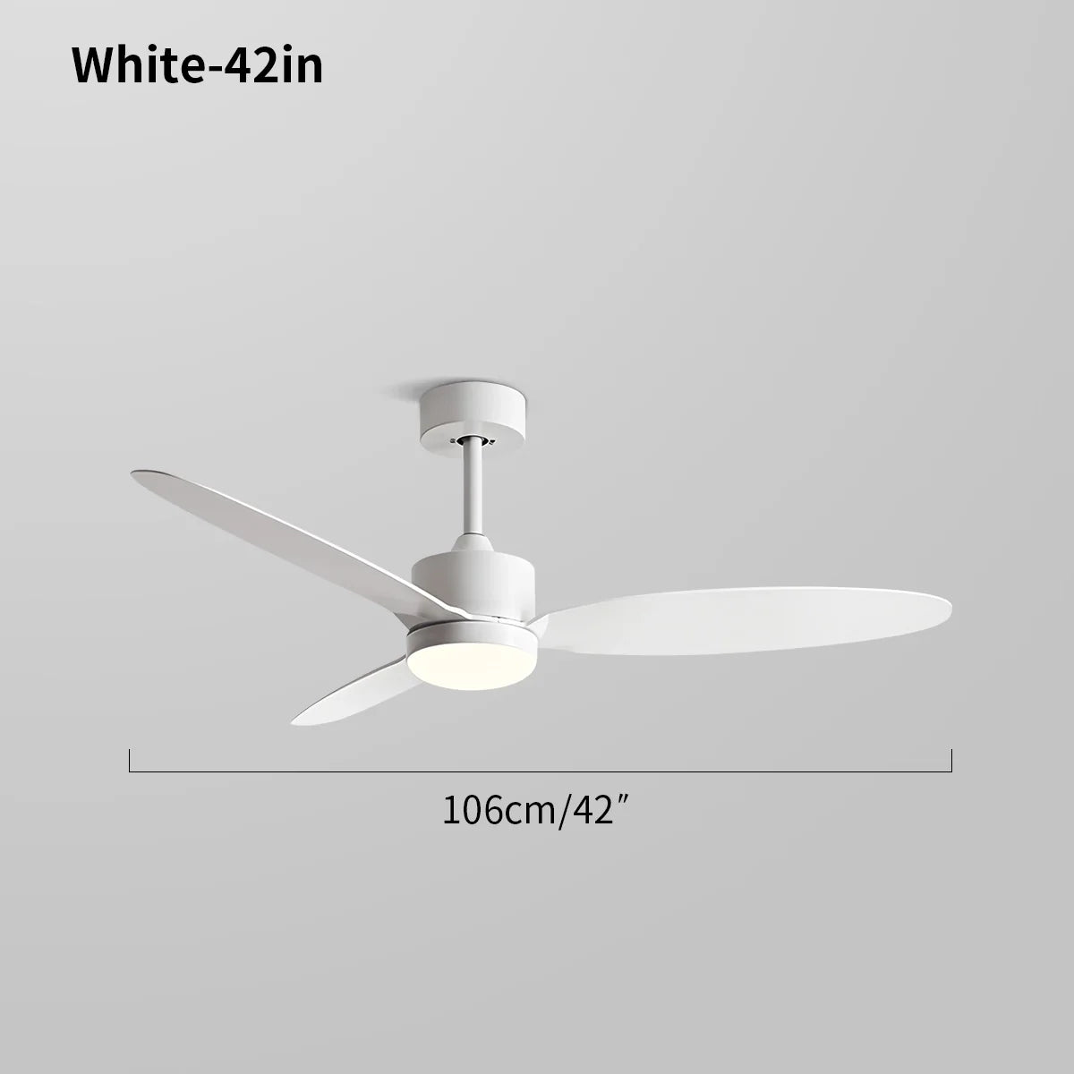 3-Blatt-Deckenventilator mit Licht für Schlafzimmer