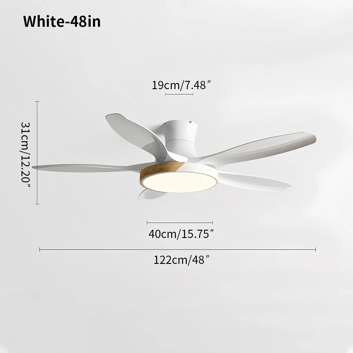 Nordic 5-Flügel LED Deckenventilator mit Beleuchtung