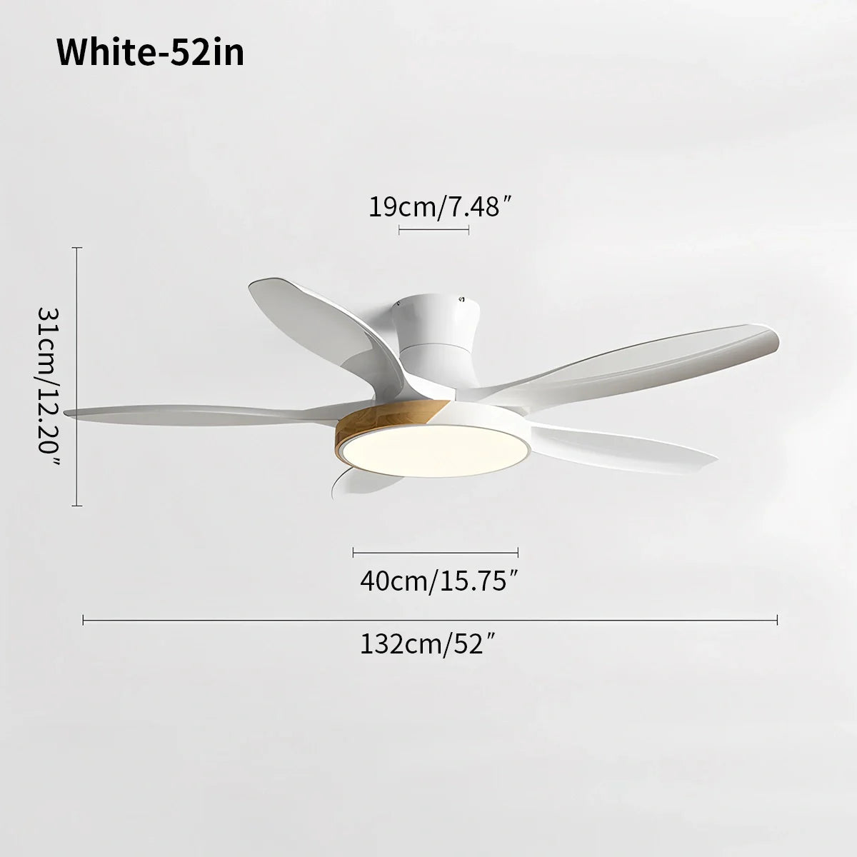 Nordic 5-Flügel LED Deckenventilator mit Beleuchtung