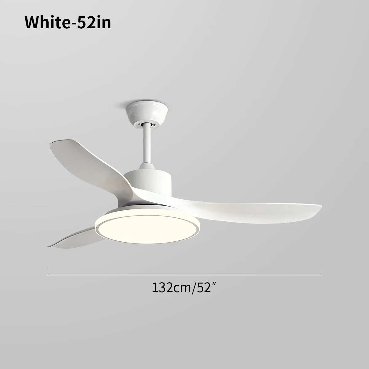 Moderner Deckenventilator mit 3 Flügeln und Beleuchtung