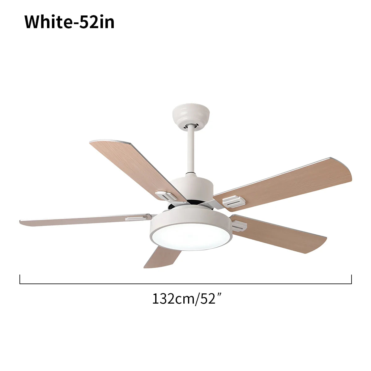 5-flügeliger Vintage-Deckenventilator mit Beleuchtung für das Wohnzimmer