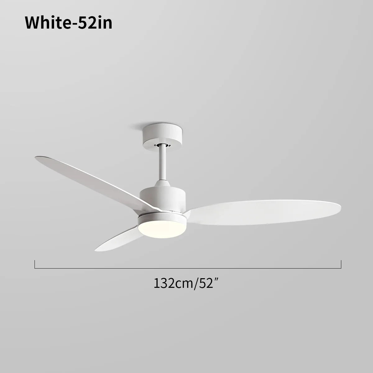 3-Blatt-Deckenventilator mit Licht für Schlafzimmer