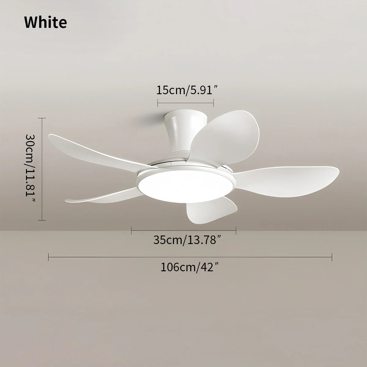 Leise ferngesteuerte LED-Deckenleuchte mit Ventilator