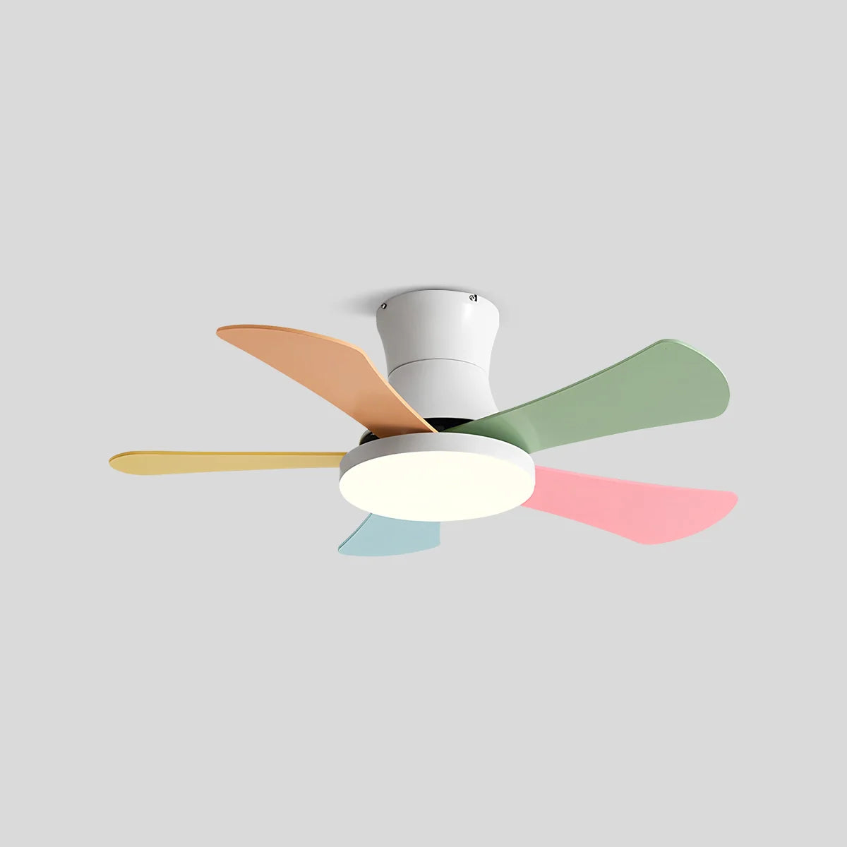 Skandi-Deckenventilator mit Licht, flaches Modell