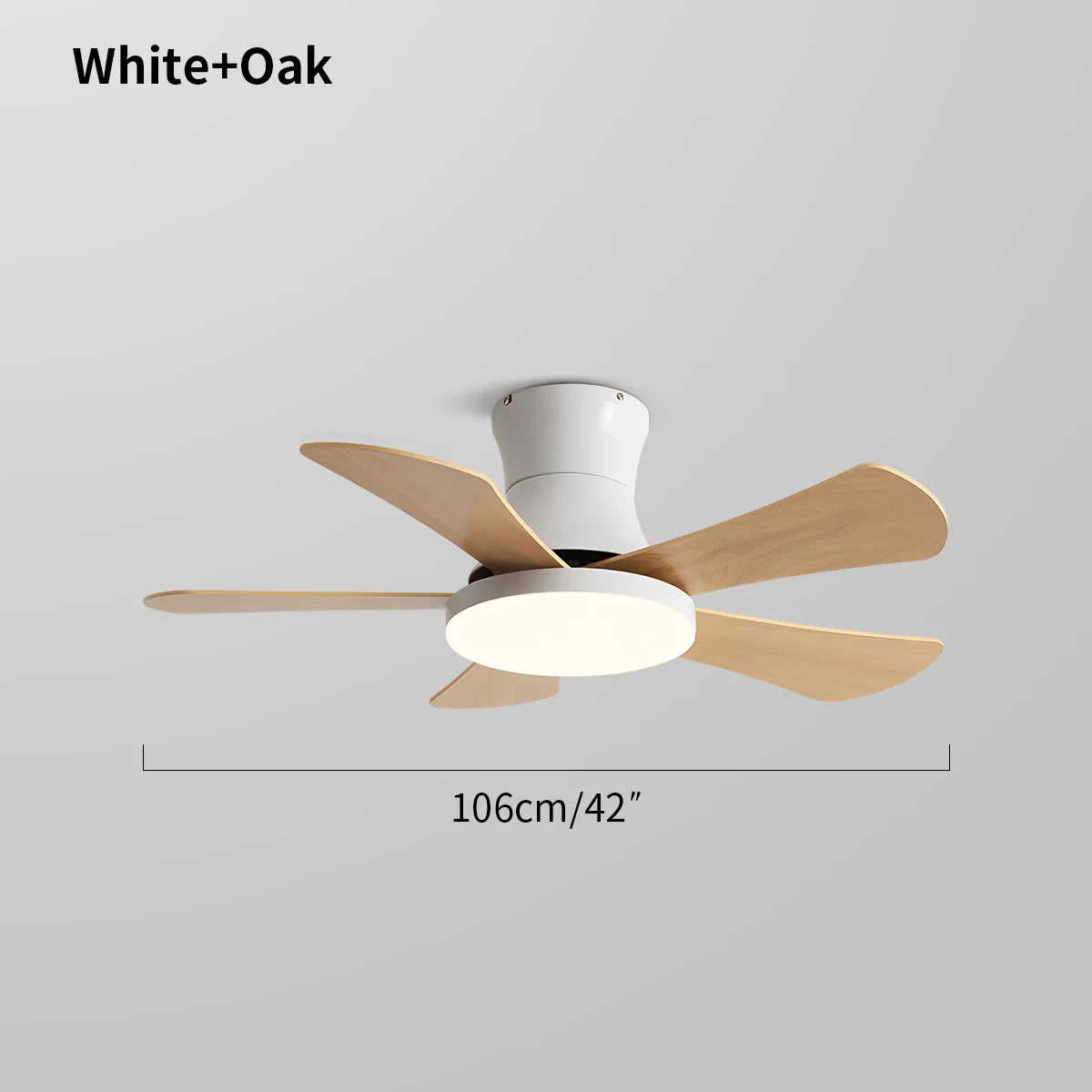 Skandi-Deckenventilator mit Licht, flaches Modell