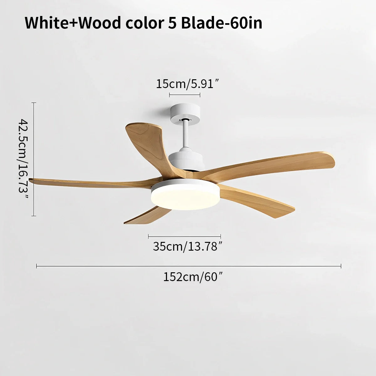Deckenventilatorleuchte aus Holz für starke Winde