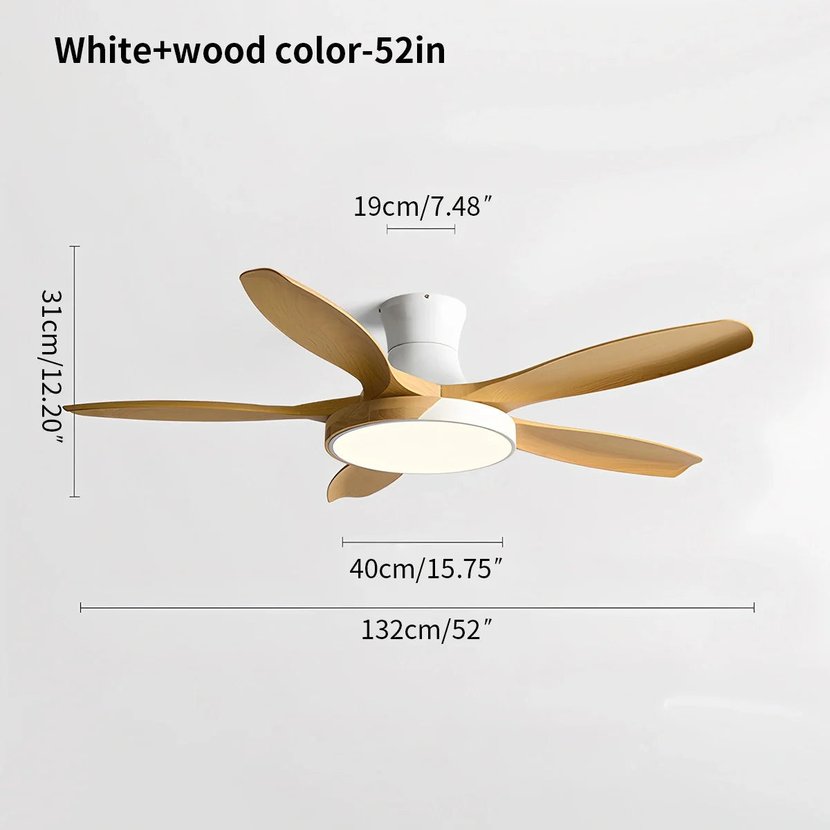 Nordic 5-Flügel LED Deckenventilator mit Beleuchtung